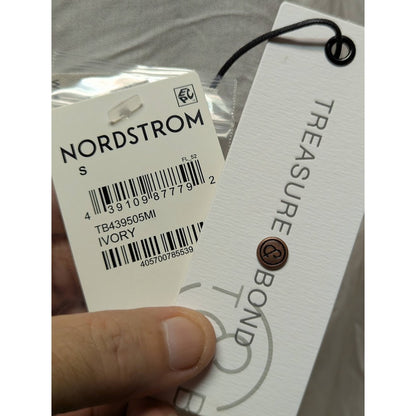 Treasure & Bond Nordstrom White Long Sleeve Rayon Blouse Size Small NEW Casual