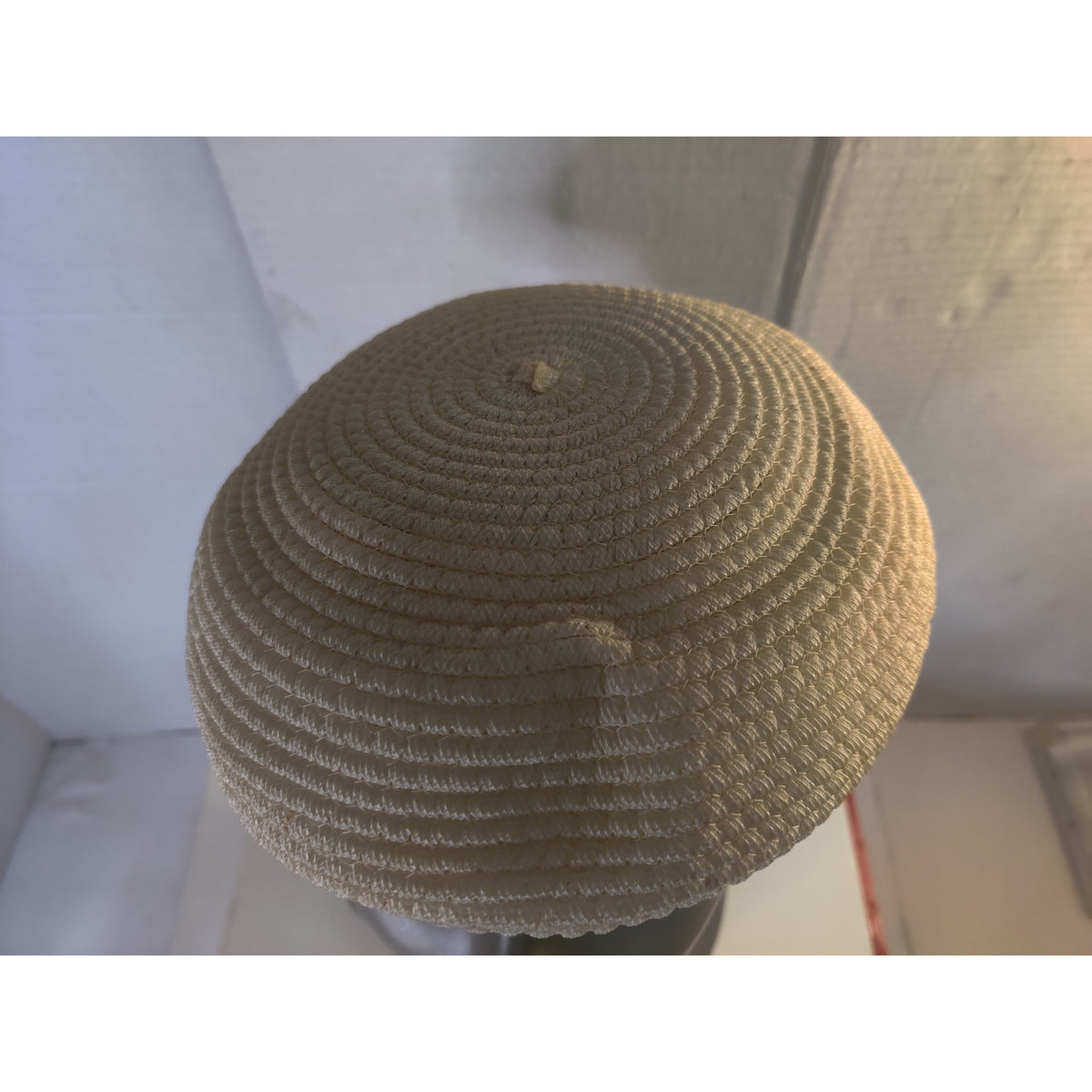 Vintage Cellulose Hat Gayarn by Slocum Cream Pillbox