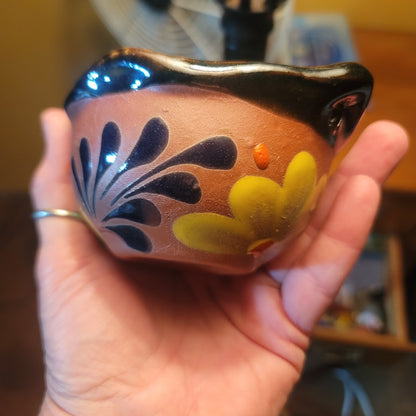 Handpainted Talavera Mexican Pottery Clay Salsa Bowl Cazuelita Salsera Sauce
