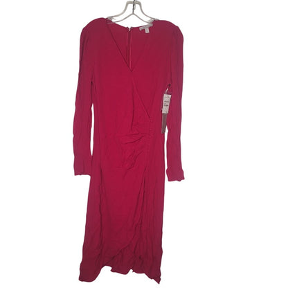 Chelsea28 Red Cerise Size Small Dress Long Sleeve VNeck Wrap NEW Career Evening
