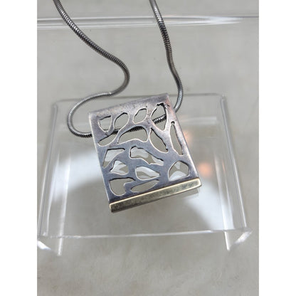 Milos Gnos Posidonia Gold Sterling Open Work Pendant Snake Chain Necklace