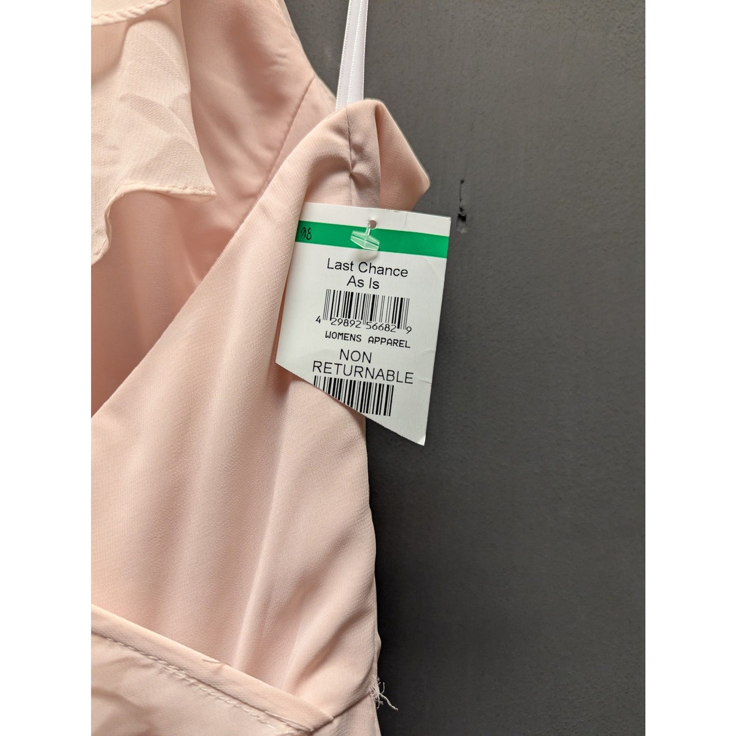 Dessy Collection Style No. 3022 Blush Ruffle-Back Formal Maxi Dress - Size 8 NWT