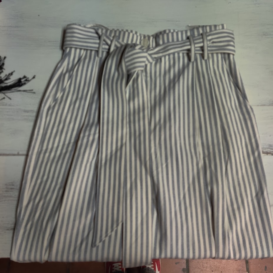 Antonio Melani Striped Paperbag Pants Tie Waist Coastal Preppy NWT Clear Skies 4