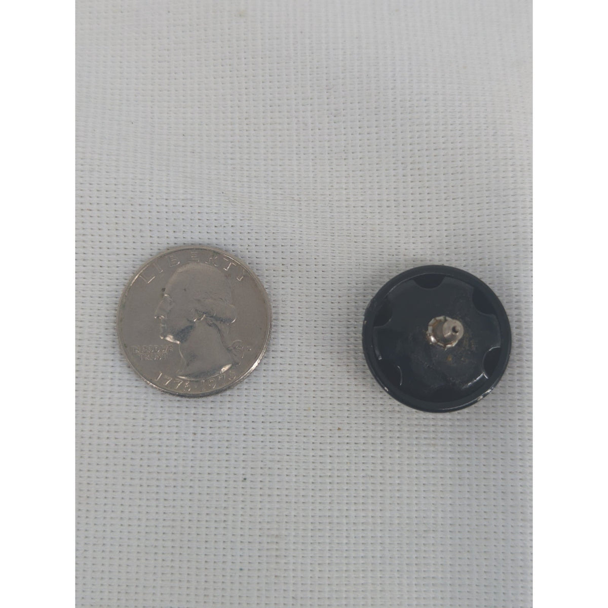 Vintage Black Domed Button Post Earrings Retro Glossy Minimalist