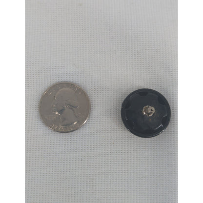 Vintage Black Domed Button Post Earrings Retro Glossy Minimalist