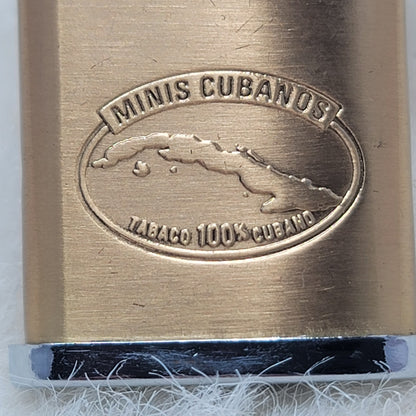 Vintage Minis Cubanos Cigar Brass Gas Pocket Lighter Tobacciana MidCentury Retro