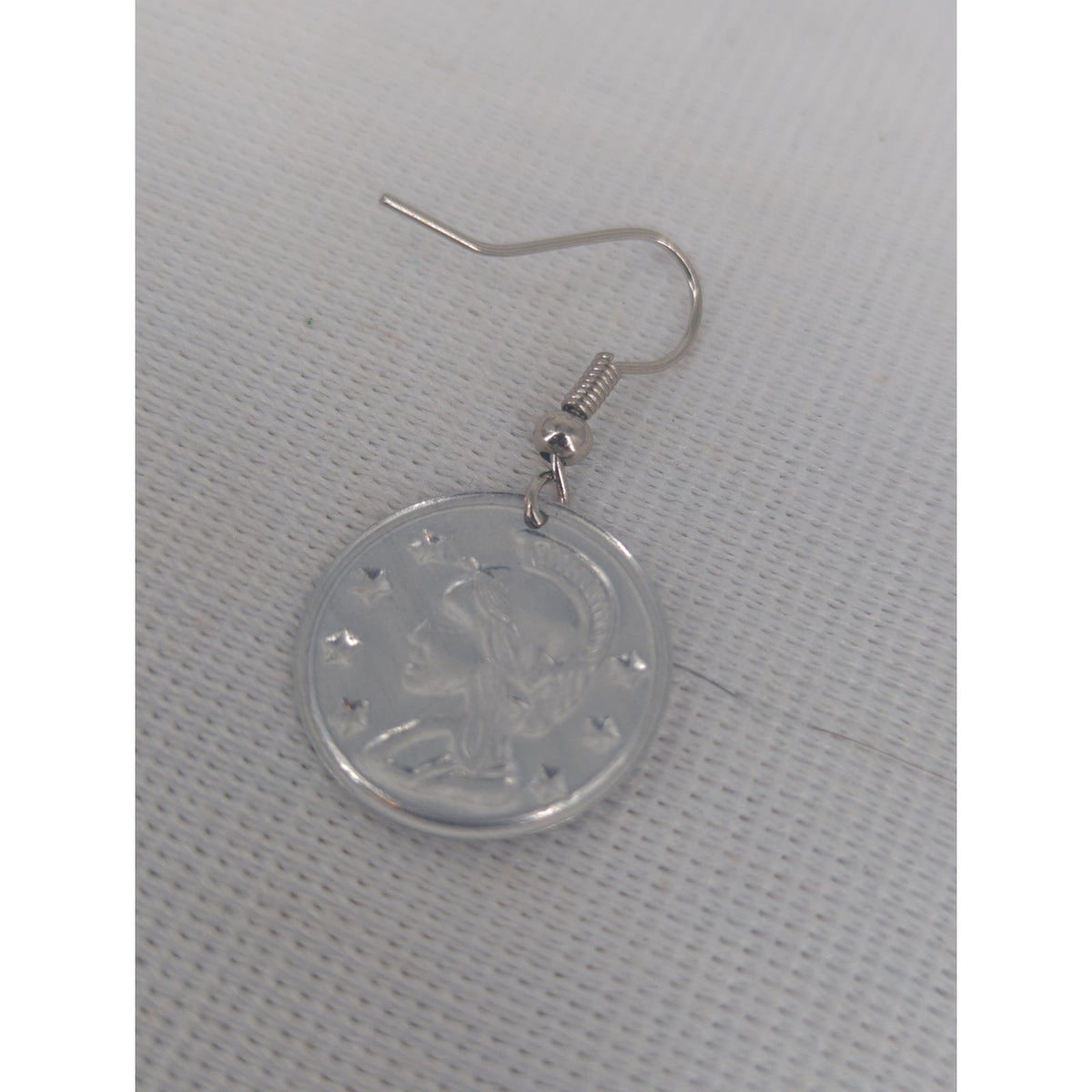 Vintage Silver Tone Coin Dangle Earrings Boho Chic Statement Jewelry