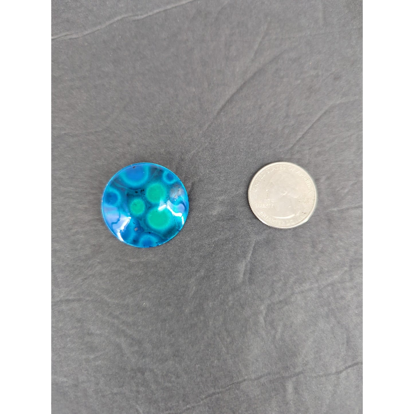 Vintage West Germany Hand Painted Enameled Metal Clip On Earrings Abstract BLUE