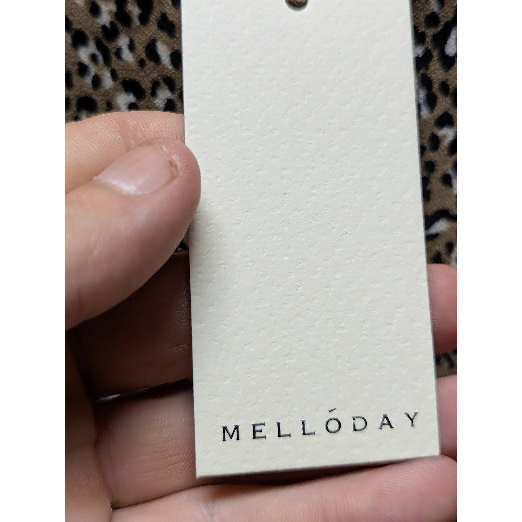 Melloday Animal Print speckle Top Longsleeve LARGE Causal blouse long sleeve NEW