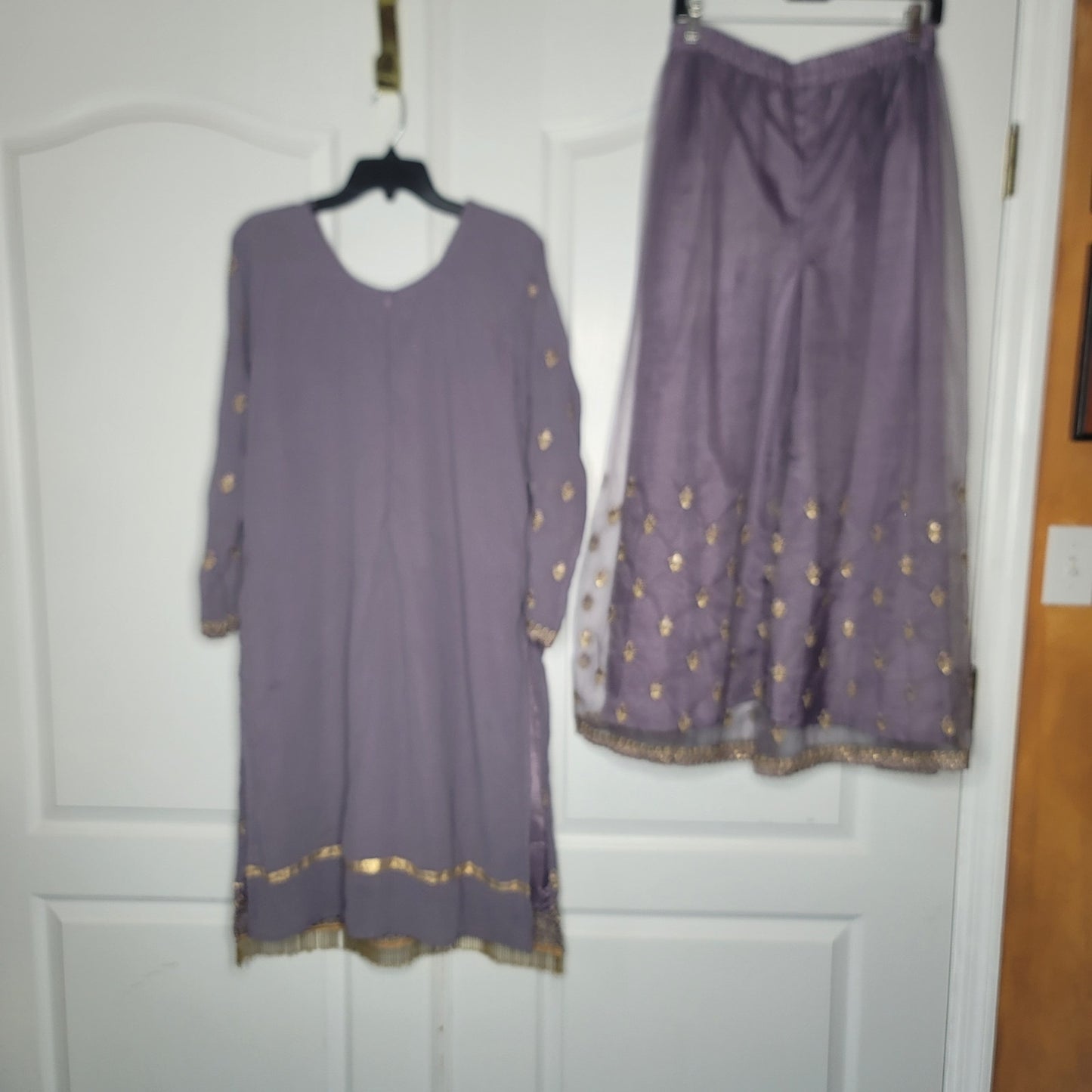 EBAZAAR colleen 2pc Purple Gold Pants Tunic XL/2XL harem pants NEW