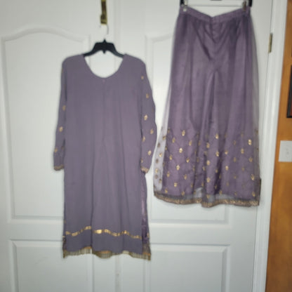 EBAZAAR colleen 2pc Purple Gold Pants Tunic XL/2XL harem pants NEW