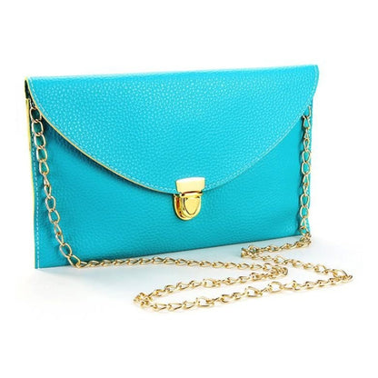 Vegan Pebbled Leather Conververtible Clutch Purse Shoulder Bag gold chain clasp