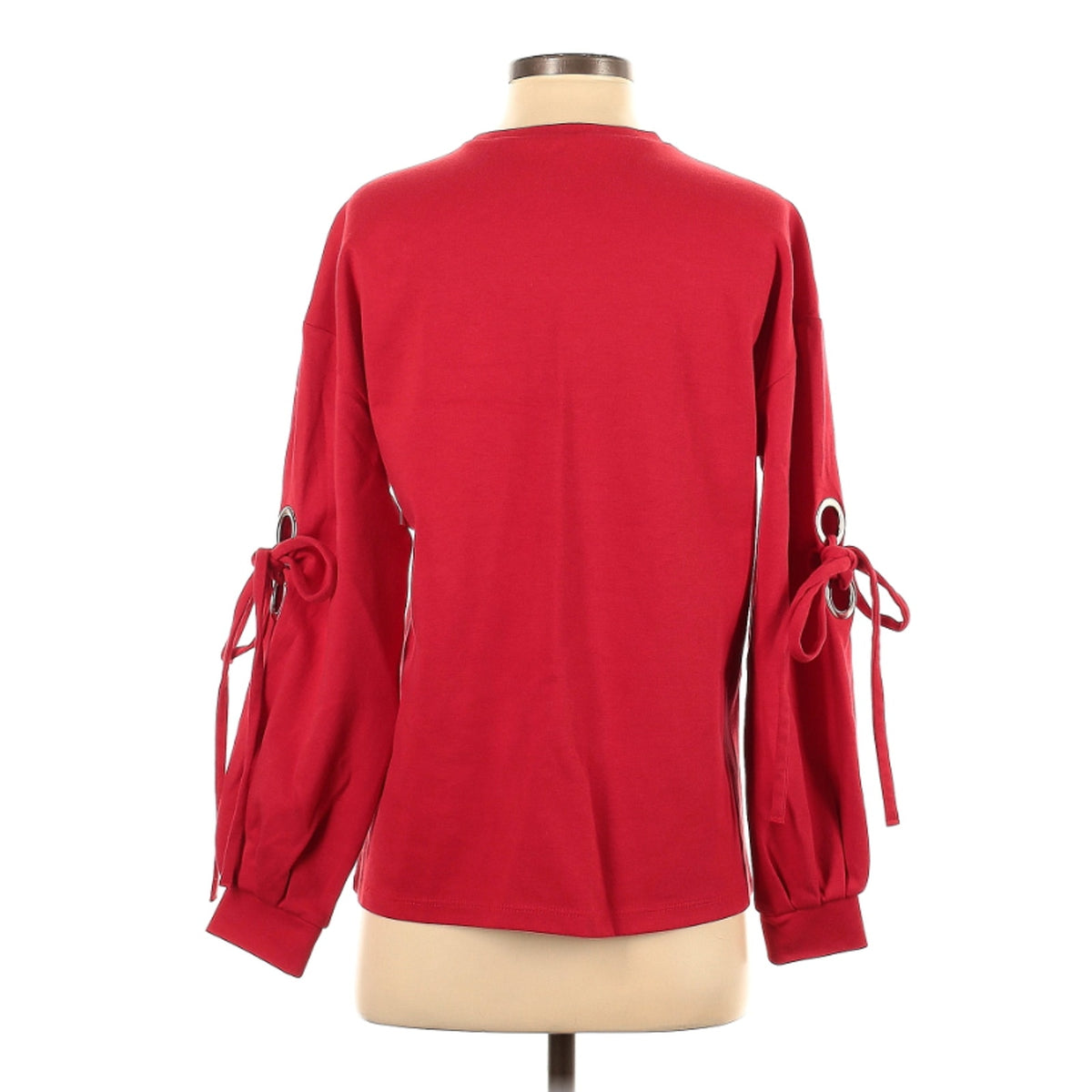 Velvet heart Lucille Grommet Tie Sleeve Pullover Blouse Crewneck Red NEW XS