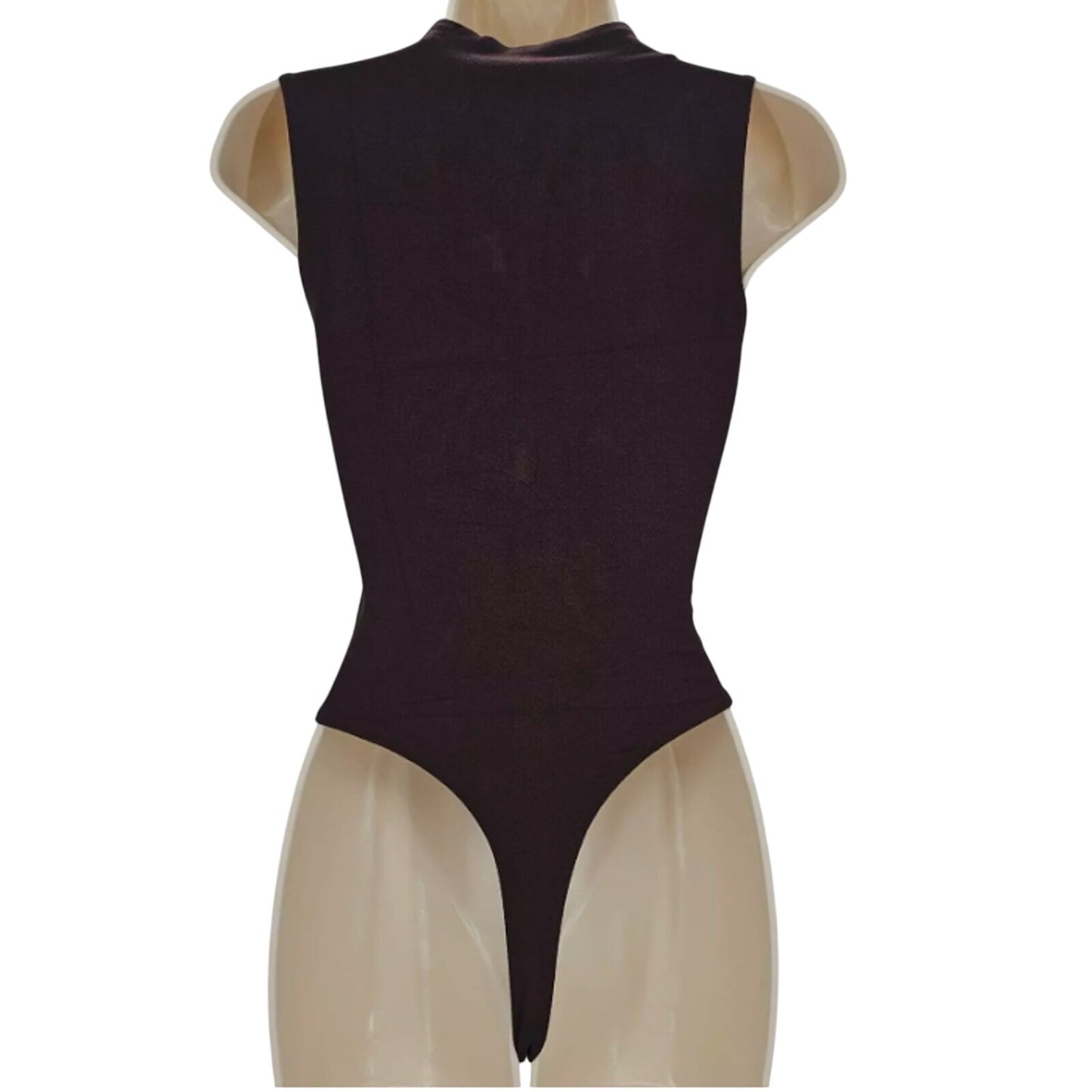 Naked Wardrobe Womans size medium Sleeveless Sculpt Bodysuit Dark Chocolate NEW