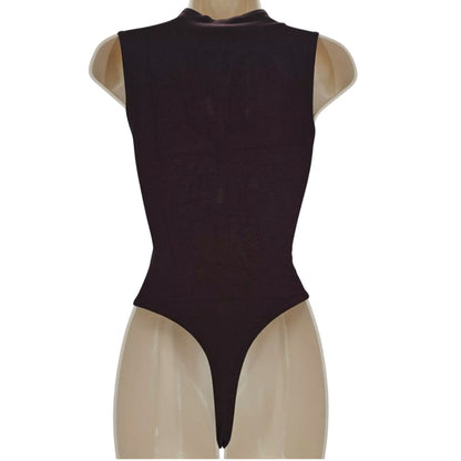 Naked Wardrobe Womans size medium Sleeveless Sculpt Bodysuit Dark Chocolate NEW