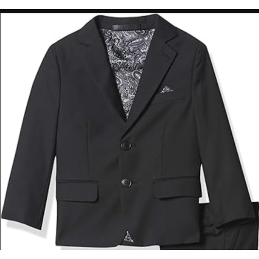 Isaac Mizrahi Black Suit Formal Jacket ONLY Coat Formal Pocket Square 18 SlimFit