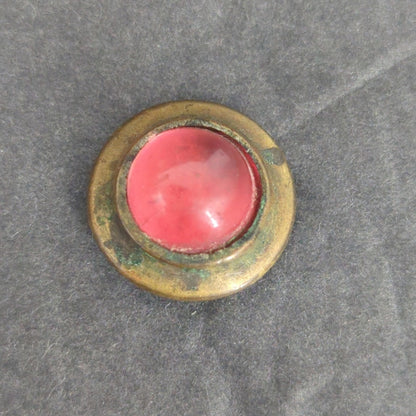LOT Q of 10 Antique Vintage Victorian Brass Mixed Materials Buttons ESTATE FIND
