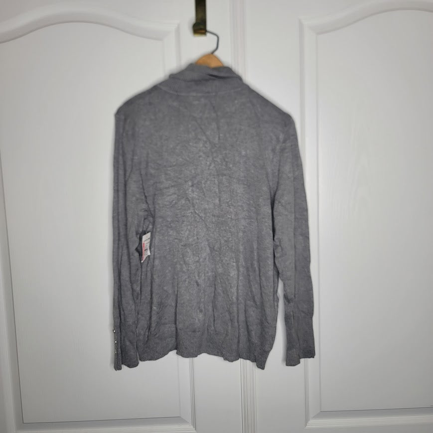 Joseph A. Size XL turtleneck gray sweater long sleeve NEW casual layering travel