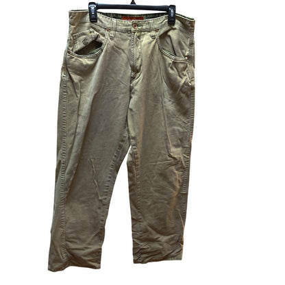 Rocawear Men Baggy Cargo Pants Y2K Hip Hop Khaki Tan Skate Streetwear Utility 38