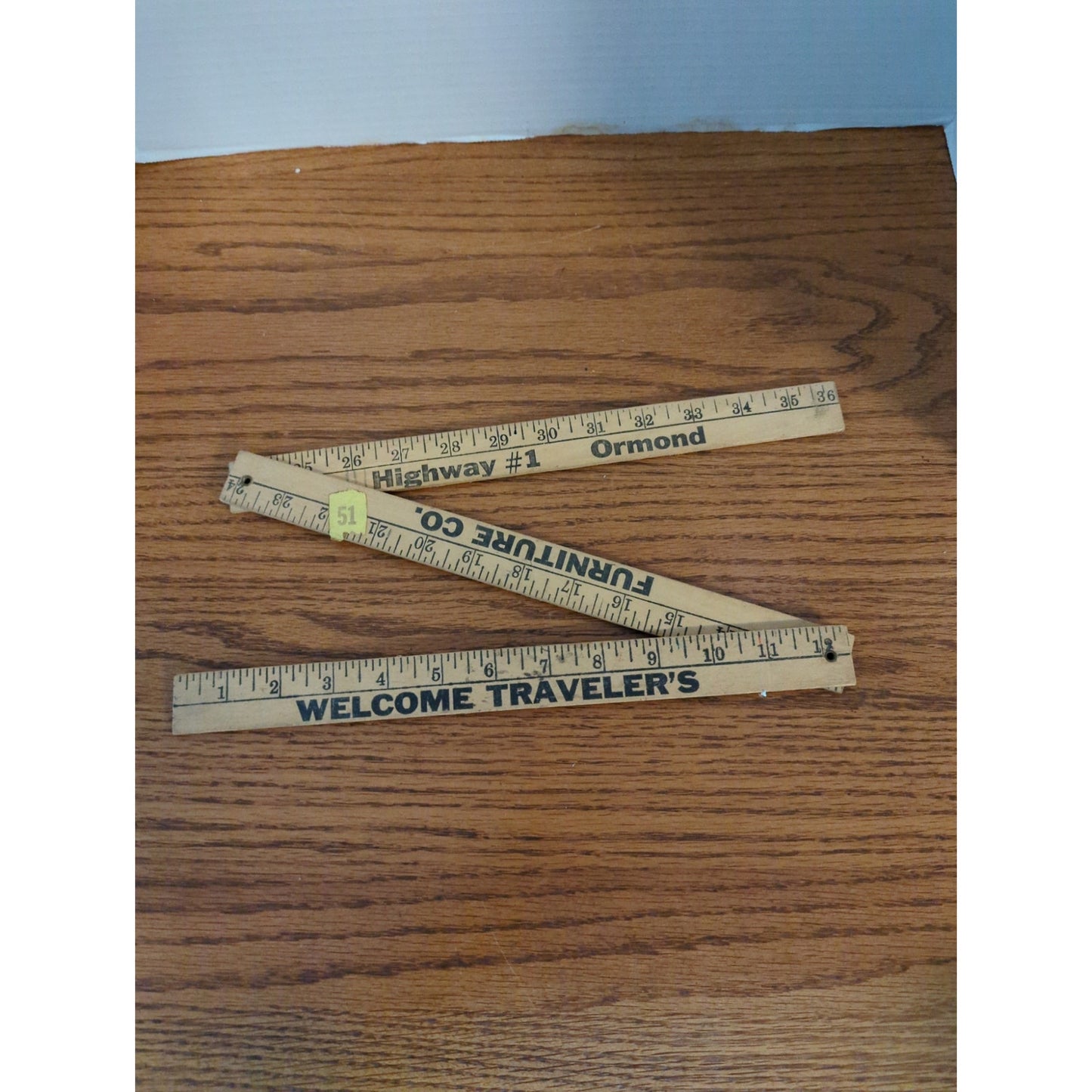 Vintage St Petersburg Florida Welcome Travelers Wooden Folding Ruler Advertising