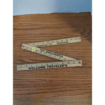 Vintage St Petersburg Florida Welcome Travelers Wooden Folding Ruler Advertising