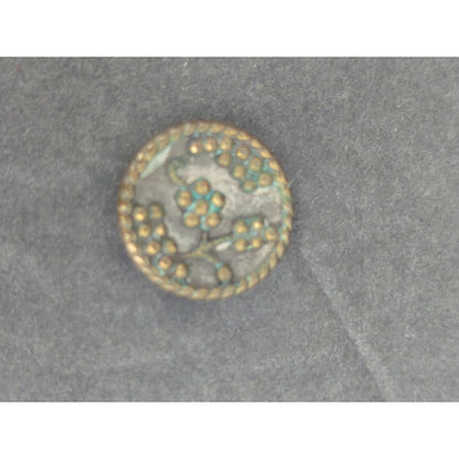 LOT E of 10 Antique Vintage Victorian Brass Mixed Materials Buttons ESTATE FIND