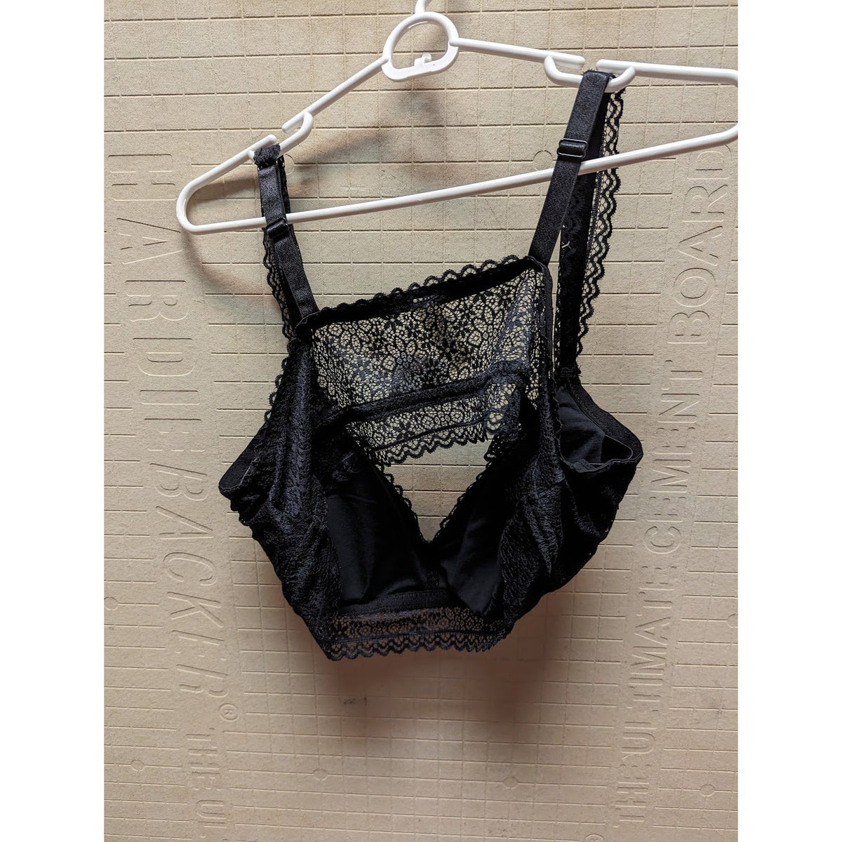 Jessica Simpson Black Lace Bra Size 3x stretch fabric removable padding NEW