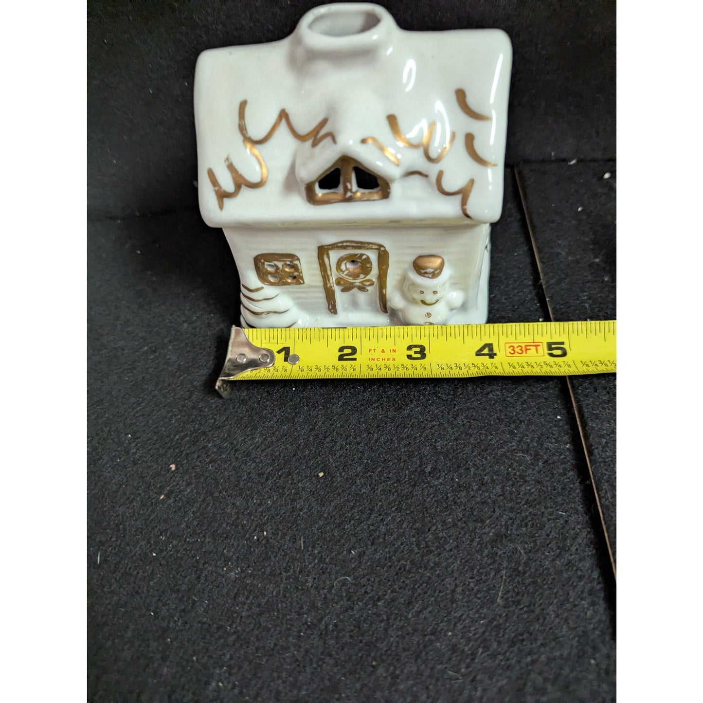 Vintage J.S.N.Y. Ceramic Christmas Village House Tea Light Holder