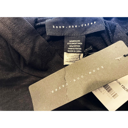 NWT Know One Cares Soft Lightweight Hoodie Crop Top Sz Medium in Black