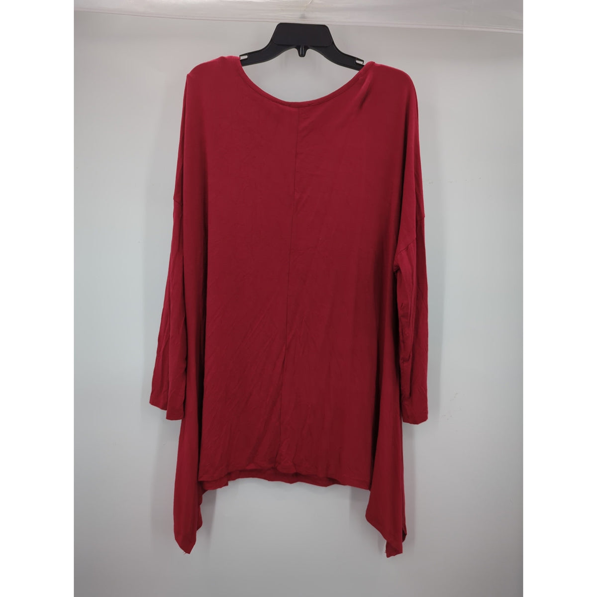 RDI Women's NWT Size 3X Red Hanky Hem Tunic Top Sharkbite Soft Knit