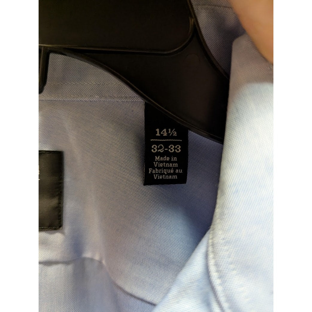 Nordstrom Mens Shop Light Blue Button Down Dress Cotton Shirt 14.5" 32-33 NEW