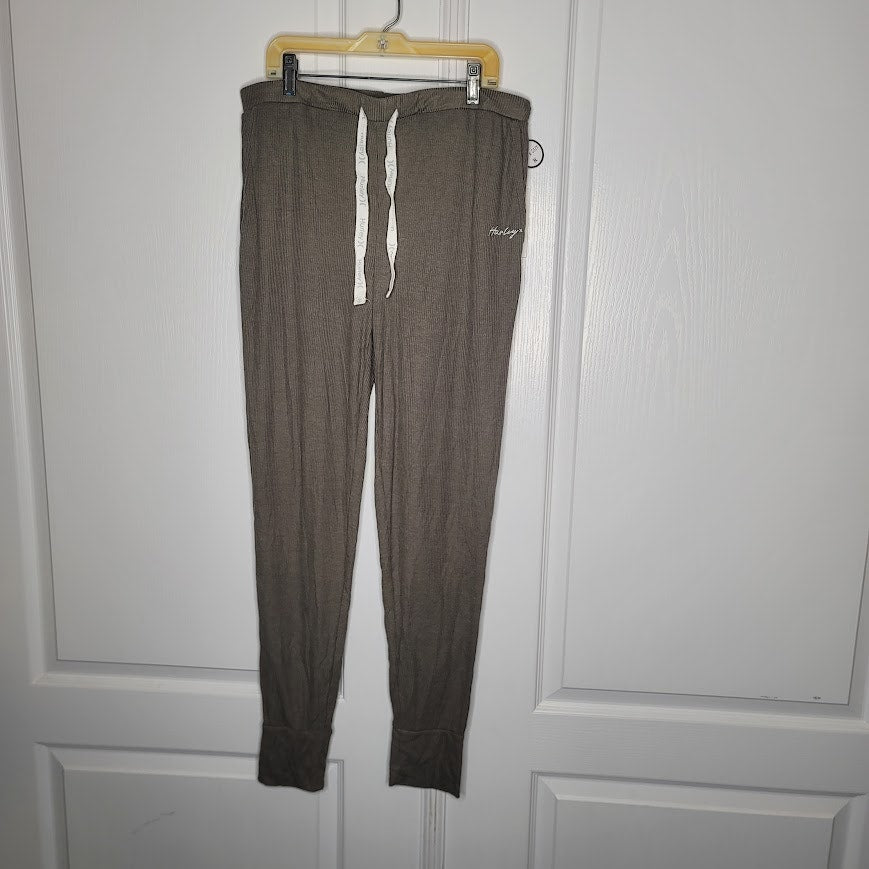 Hurley Soft Cozy PJ bottoms drawstring waist Dusty Olive Size Large NEW