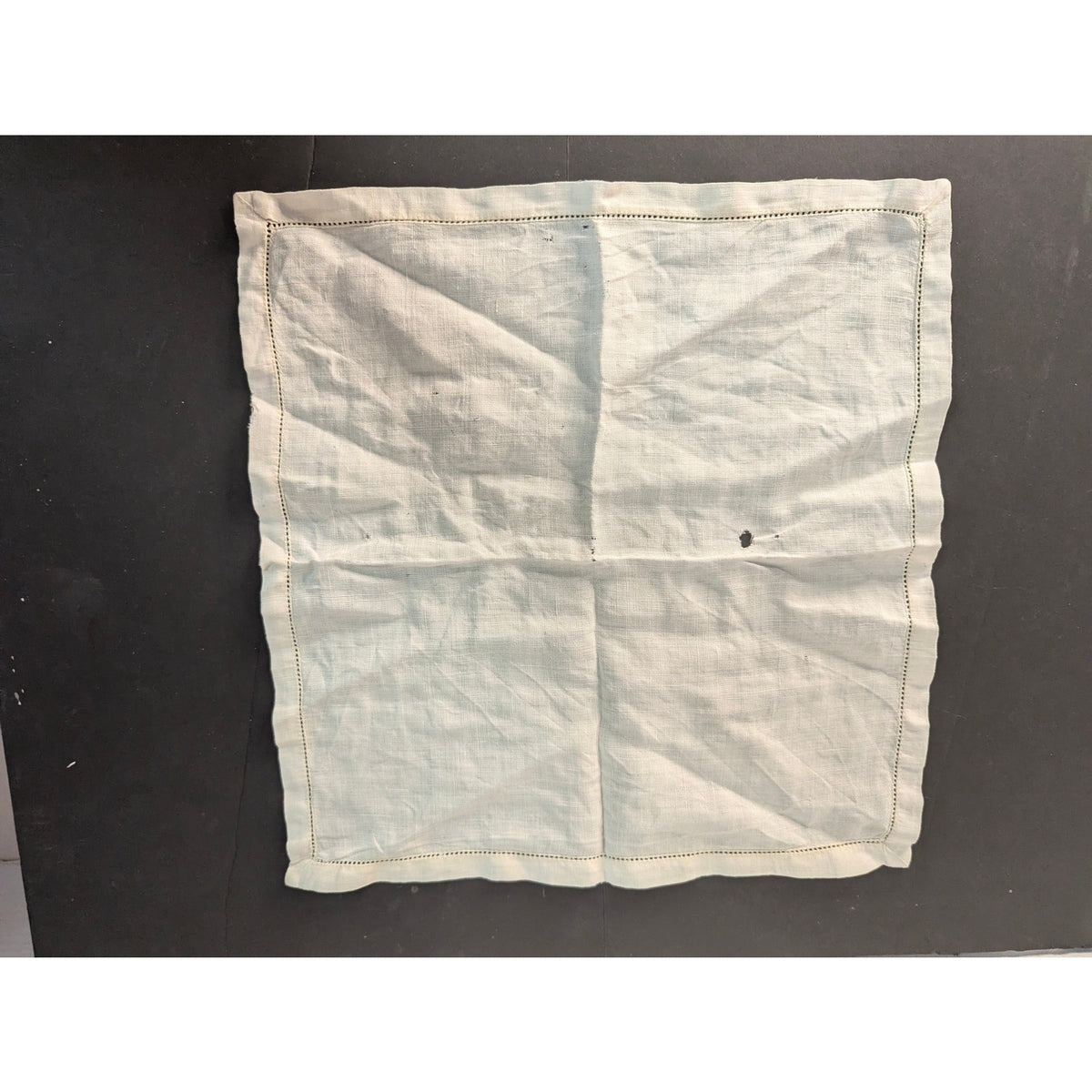 Vintage White Linen Handkerchief Plain Solid Pocket Square Classic