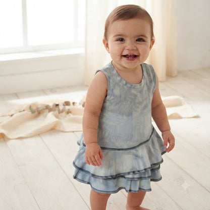 Splendid Baby Girls Blue Striped Ruffle Tiered Dress 2-Pack Size 6-12 Months NWT