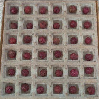 Antique German Handmade Clay Marbles Bulk Job Lot of 36 Red & Coral 9/16" #H16