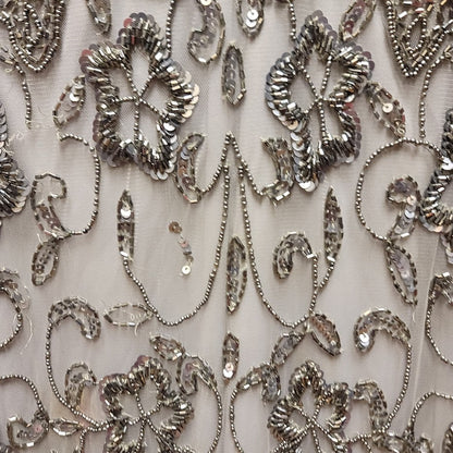 Pisarro Nights Size 10 Formal Dress Sequin Beaded Gown Sleeveless NEW Maxi Taupe