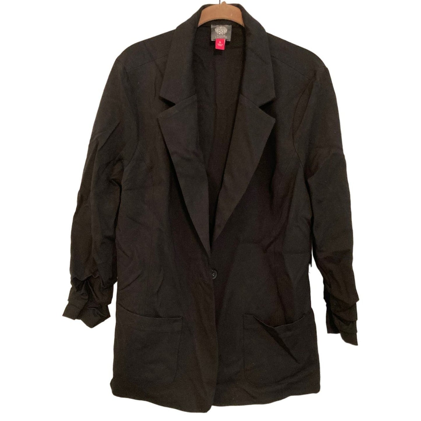 Vince Camuto Ruch Sleeve One-Button Jacket MEDIUM career work Rich Black NWT