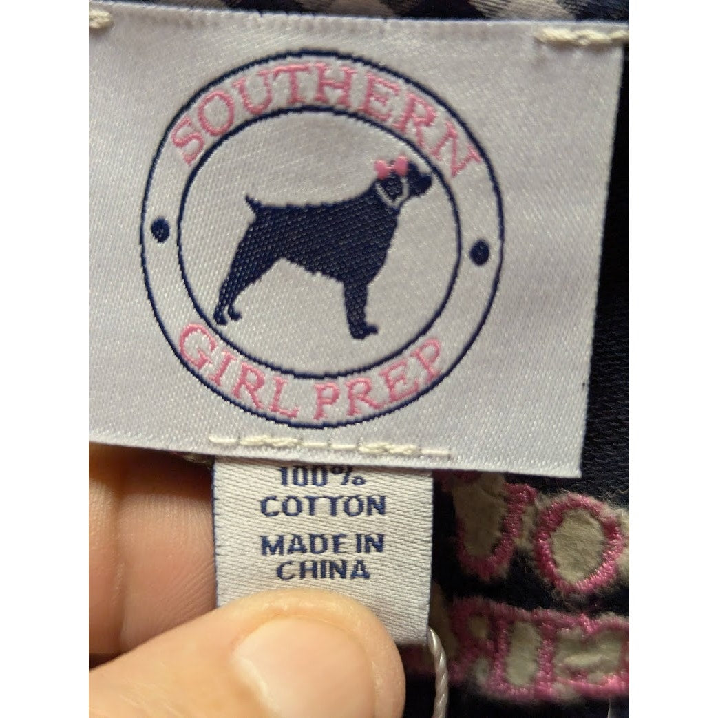 Southern Girl Prep NEW Sleeveless tank Shirt Cotton XL CASUAL dark blue plaid
