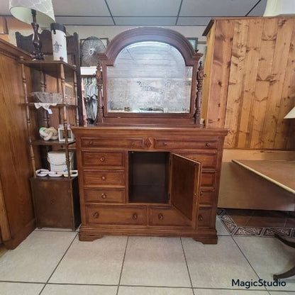 Secondhand Sandies: 10 drawer dresser chest of drawers with arched mirror