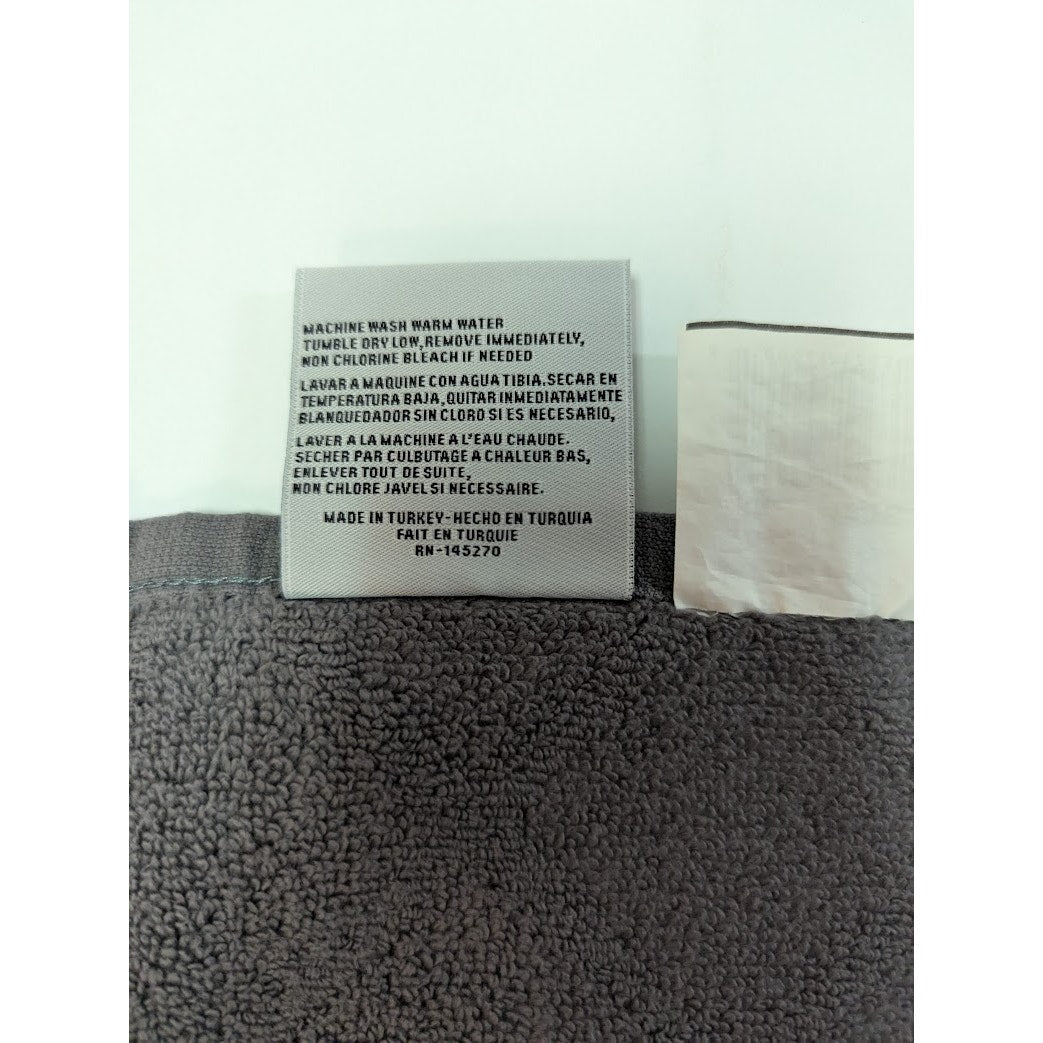 Enchante House Turkish Cotton Gracious Washcloth 12" x 12" Anthracite hand towel