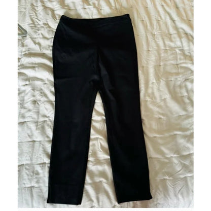 1901 black flat front side zip dress pants ankle slit Size 4 Career NEW stretch