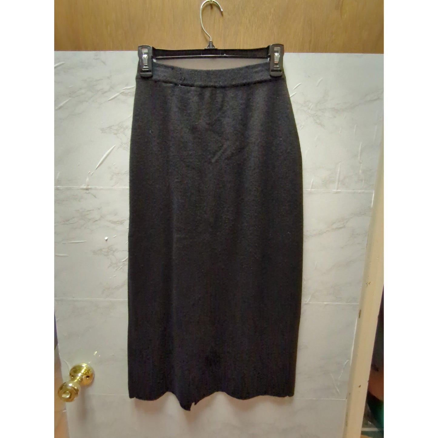 Valerie Stevens 100% Merino Wool Knit Midi Skirt Made in England Small