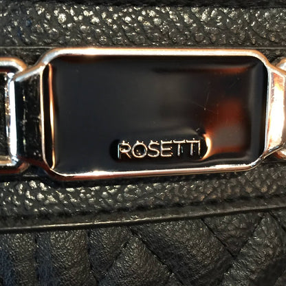Rosetti Shoulder Bag silver Metal Accents Classic Black crosshatch pattern