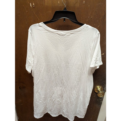 NEW KNit Riot Size 2X Aerosmith graphic white tee short sleeve vneck