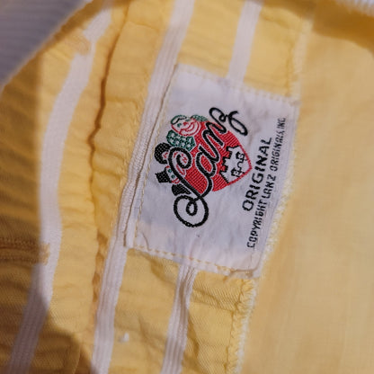 Vintage Yellow White Summer Sleeveless dress LANZ textured Small/Medium