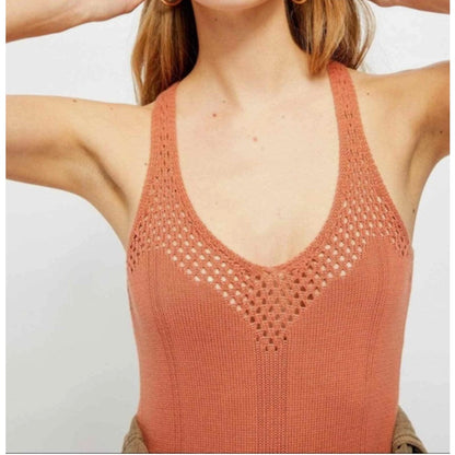 Free People Knockout Swit Slip Mini Dress Size SMALL NWT Orangey bodycon