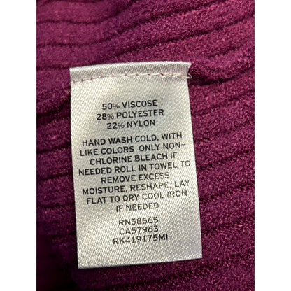 Free Press NEW Oversized Purple V-Neck Bell Sleeve Ribbed Sweater small