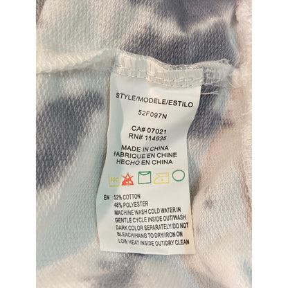 NWT RDI Cropped Crew Neck Pullover Sweatshirt Sz XS/Extra Small in Gray Tie Dye
