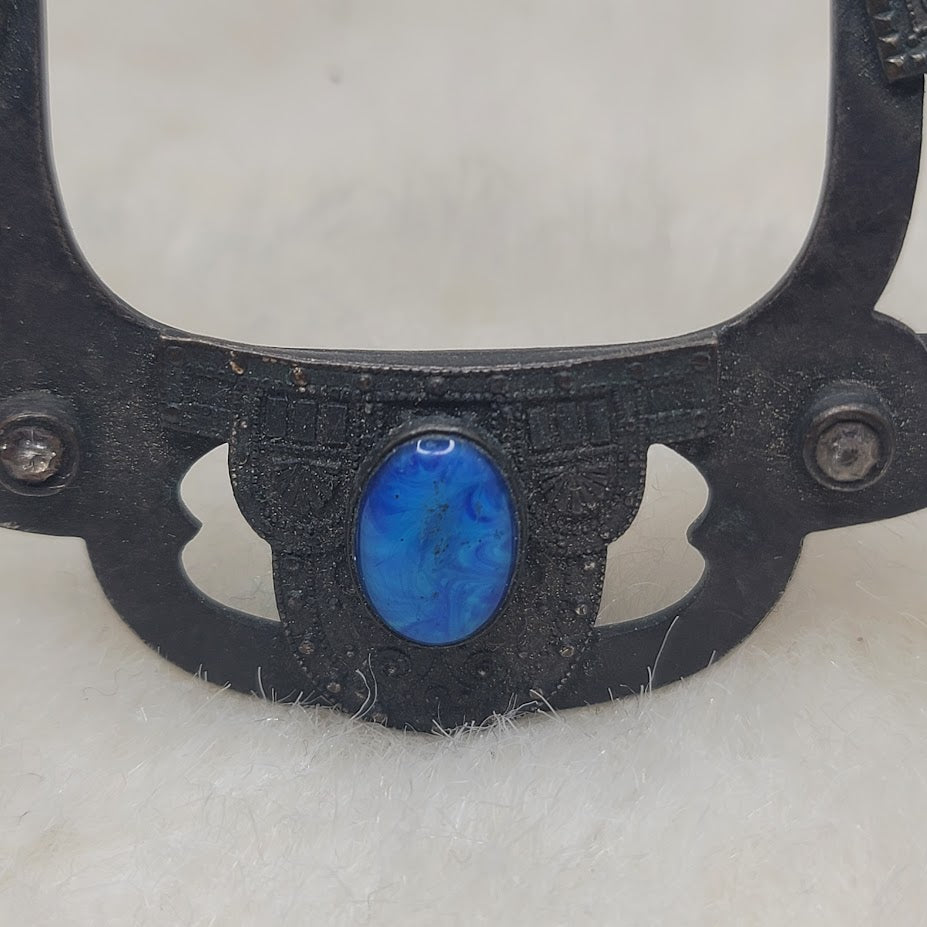 Art Nouveau Revival Modernisme 40s-60s Catalan  Marked TC Blue Cabochon