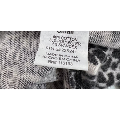 Poof Women Fleece V-neck Twist Top Sweater Size Large Animal Print NWT